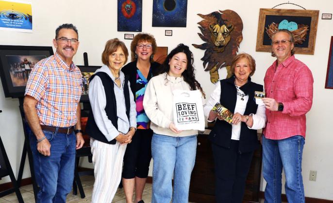 Pictured above: On March 29, members of Hill Country CattleWomen presented a $500 gift certificate for Beef and Beef education material to The Hill Country Youth Ranch in Ingram. Pictured (lr): Keith Hitt, Betsy Rafferty, Mary Beth Bauer, Sara Skaines, Gene Witt, and Tye Phelps. (CattleWomen: Betsy Rafferty, Mary Beth Bauer and Gene Witt; Hill Country Youth Ranch Staff: Keith Hitt, Sara Skaines, Tye Phelps)